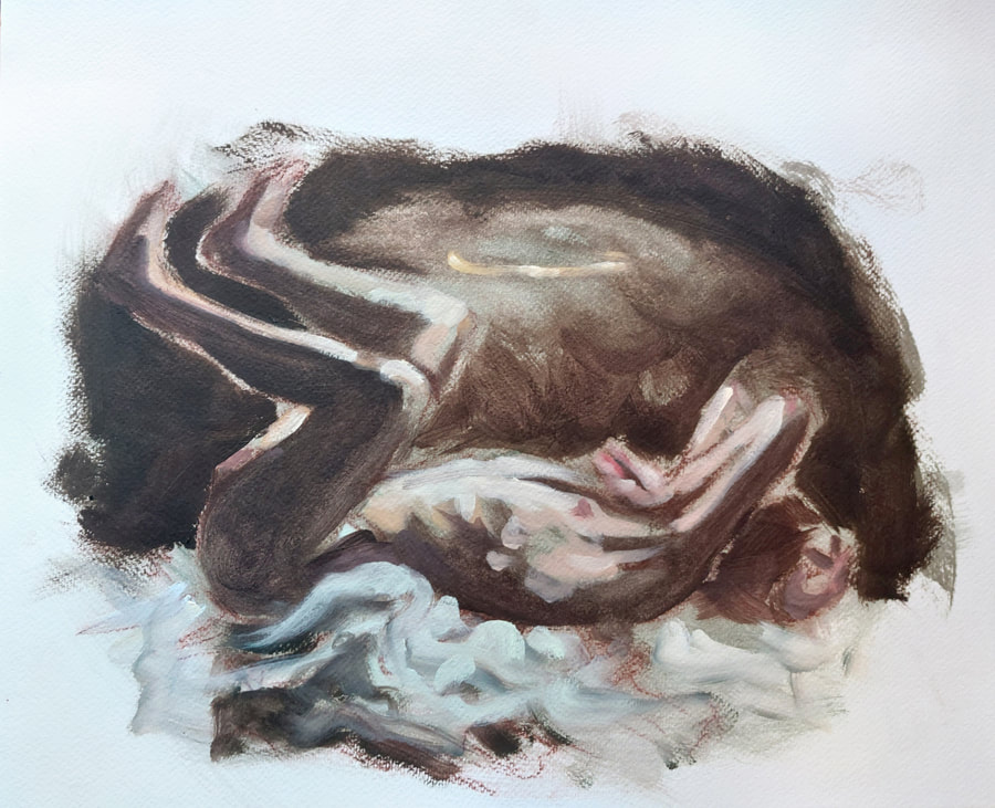 Aureole (2020), Jonathan Sardelis, oil on paper, 35 x 43 cm