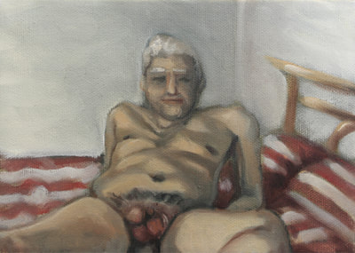 Mykonos, August 2000 (2017), Jonathan Sardelis, Oil on canvas, 12,5 x 18 cm