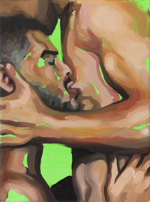 VENDU / SOLD The Kiss (2021), Jonathan Sardelis, oil on canvas, 30,5 x 22,8 cm